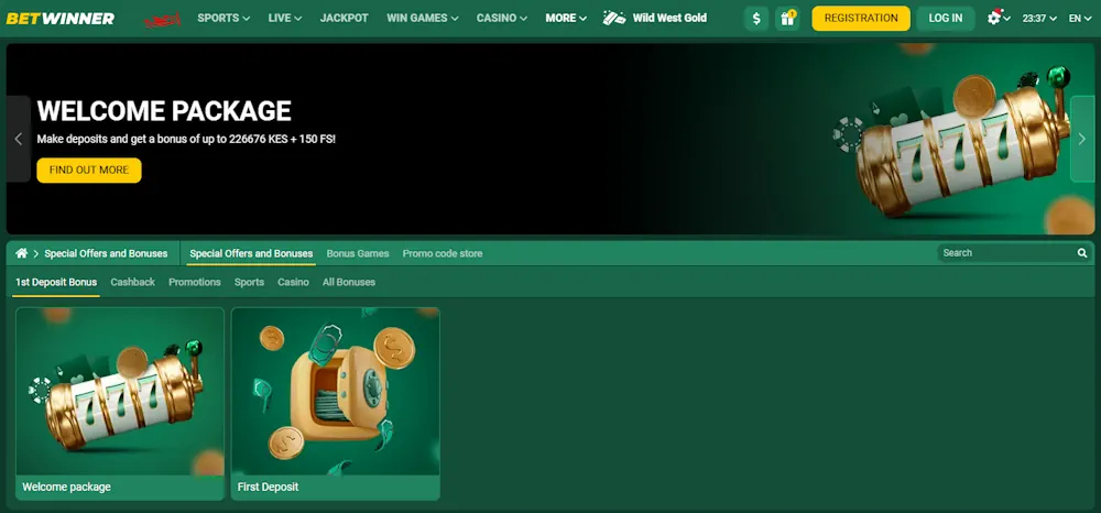 Betwinner Welcome Bonuses Screenshot